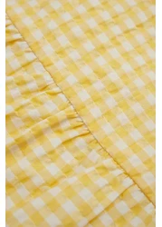 Defacto فستان من قماش البوبلين بحزام رقبة مربعة للفتيات الصغيرات