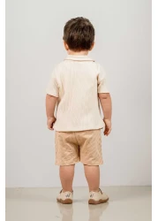 bombe Baby Kids Camel Cotton 2-Piece Set First I Trend Fashion Bottom Top Set