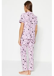  Collection Light Pink Leisure Pattern Cotton Pajamas Set - Thmss19Ip0037