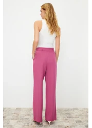  Collection Fuchsia High Waist Wide Leg/Wide Leg Pleated Woven Trousers TWOAW21PL0076