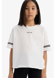 Defacto Girl's 2 Piece Set Short Sleeve Printed T-Shirt Leggings E3815A825Sm