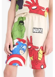 Defacto بدلة Marvel Avengers للأولاد مكونة من قطعتين تي شيرت بأكمام قصيرة E0346a825sm