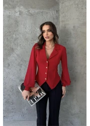 RB CLUB Chiffon Blouse - Button Detailed Sleeves