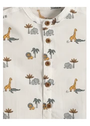 LC Waikiki قميص وشورت للأولاد الصغار مطبوع عليه فيل مكون من قطعتين