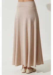 Happiness İstanbul طقم تنورة تونيك كريمي للنساء DD01317