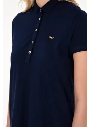 U.S. Polo Assn. Women's Navy Blue Polo Neck Mini Length Knitted Dress 50305853-Vr033