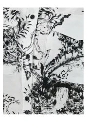 Koton قميص بأكمام طويلة وغطاء وجيب وأزرار من الفيسكوز