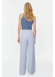  Collection Light Blue Wide Leg Woven Trousers - Twoaw22Pl0139