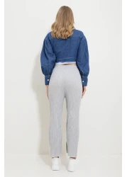 Trend Alaçatı Stili Women's Gray Elastic Waist Loose Trousers ALC-X11545