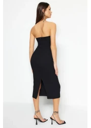  Collection Black Fitted Lined Shiny Stone Evening Dress Stylish Evening Dress Tprss23El00476