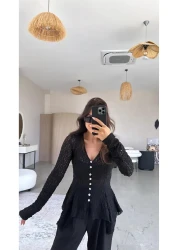Buket Teke Black Premium Lace Blouse