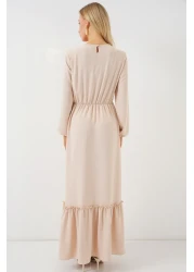 Bigdart Women's Embroidered Long Hijab Dress 2550 - Cream