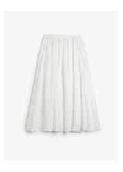 Koton تنورة طويلة واسعة بخصر عالٍ مع جيوب مبطنة