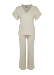  Collection طقم تريكو حجري ناعم الملمس - الجزء السفلي والعلوي TWOAW24AU00042