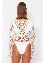  Collection Ecru Crop Knitwear Look Beach Blouse Tbess20Bz0572