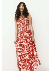 H&M فستان بأشرطة مع صدّار مزركش