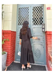 ikomteks بدلة تنورة من الكتان