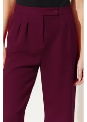  Collection Burgundy Wide Leg/Wide Leg Woven Fabric Trousers Twoaw22Pl0066