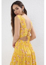  Collection Yellow Floral Cut Out / Flywheel Midi Woven Dress Twoss21El0709