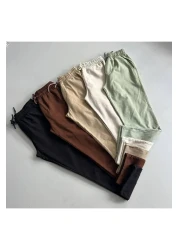 stilistas Light and Comfortable Linen Baggy Trousers - Burgundy