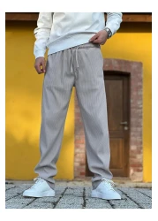 ElitWear بنطال رجالي مريح من القماش المضلع