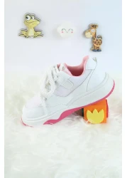 Moda Lime Unisex Children's Sports Shoes Kuromi Special Design Lace-Up and Velcro Sneakers