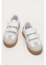 Liger حذاء رياضي مريح وخفيف الوزن للأطفال من الجنسين باللون الأبيض - الأسود