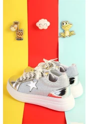 Moda Lime Girl Boy Sports Shoes Zippered Patent Leather Double Color Flexible Comfortable Sole Breathable Sneaker