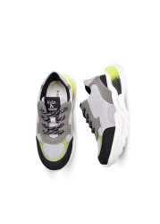 kids A more حذاء رياضي أسود للأولاد - شبكة وولف إير وجلد نباتي