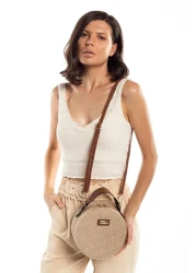 Madamra Wicker Women's Round Shoulder Bag