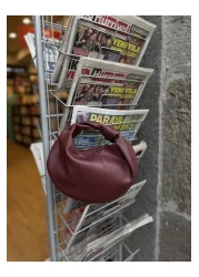 NİSSEA Women's Burgundy Mini Knotted Handbag