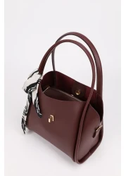 NOTHING Women's Makeup Bag - Three Compartment Design, Detachable Claret Red Hand and Shoulder Bag