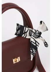 NOTHING Women's Hand Balona - Claret Red Charm Detailed Scarf Hanging Bag