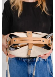 Just Polo حقيبة يد وكتف نسائية مطبوعة منقوشة