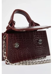  Shoes Claret Red Textured Cross Strap Women's Mini City Bag Twoaw25Oc00001