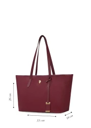 U.S. Polo Assn. حقيبة كتف نسائية باللون الأحمر الداكن Us25655