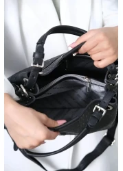 Just Polo حقيبة كتف نسائية يومية كبيرة الحجم - 4 أقسام، جيب خلفي، محبوكة يدويًا، محفظة هدية 33x26 سم 2180