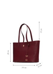 U.S. Polo Assn. حقيبة كتف نسائية باللون الأحمر الداكن Us25625