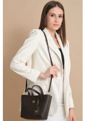 Garbalia Sofia Magnetized Brown Shoulder Bag - Large Zipper and Small Size