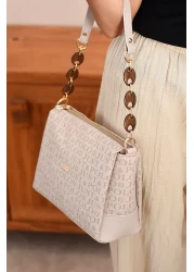 Just Polo Non-Tarnish Metal and Bone Strap Hand and Shoulder Bag - 2082