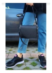 Just Polo Women's Embossed Just & Polo Patterned Zipper Closure Shoulder and Hand Bag