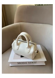 Moda Sekiz Women's Patent Leather Mini Cross Strap Hand and Shoulder Bag