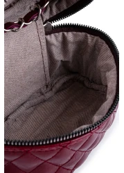 minebag حقيبة كروس نسائية من الجلد الصناعي باللون العنابي