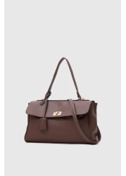 Shule Bags Amara Locked Classic Shoulder Bag Brown