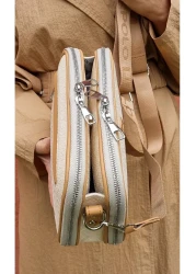 Just Polo Justpolo Women's Stone Color 5 Compartment Adjustable Shoulder and Crossbody Bag Messenger Bag