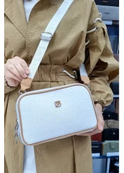 Just Polo Women's White Adjustable Long Strap Shoulder Bag