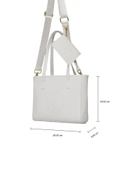 U.S. Polo Assn. حقيبة كتف نسائية بيضاء Us25274