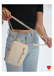 JARA Bag حقيبة محفظة باريس بحزام متقاطع مقاوم للماء مكونة من 3 أقسام مع حامل هاتف