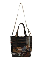 Dogo Women's Vegan Multi-Colored Large Tote Bag - Family Time Design