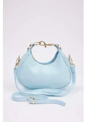  Shoes Baby Blue Dual Use Strap Women's Mini Oval Shoulder and Hand Bag Takss25Oc00091
